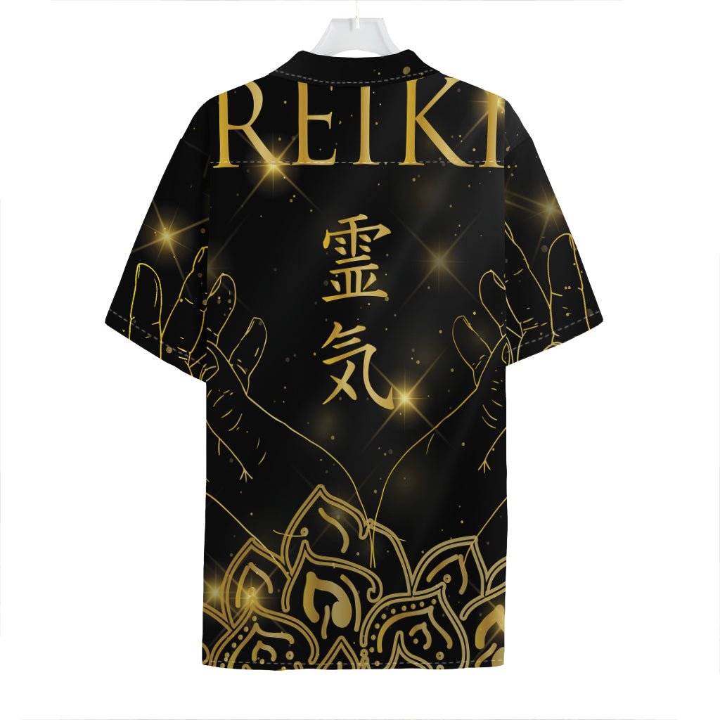 Golden Reiki Print Hawaiian Shirt