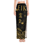 Golden Reiki Print High Slit Maxi Skirt