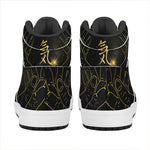 Golden Reiki Print High Top Leather Sneakers