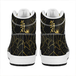 Golden Reiki Print High Top Leather Sneakers