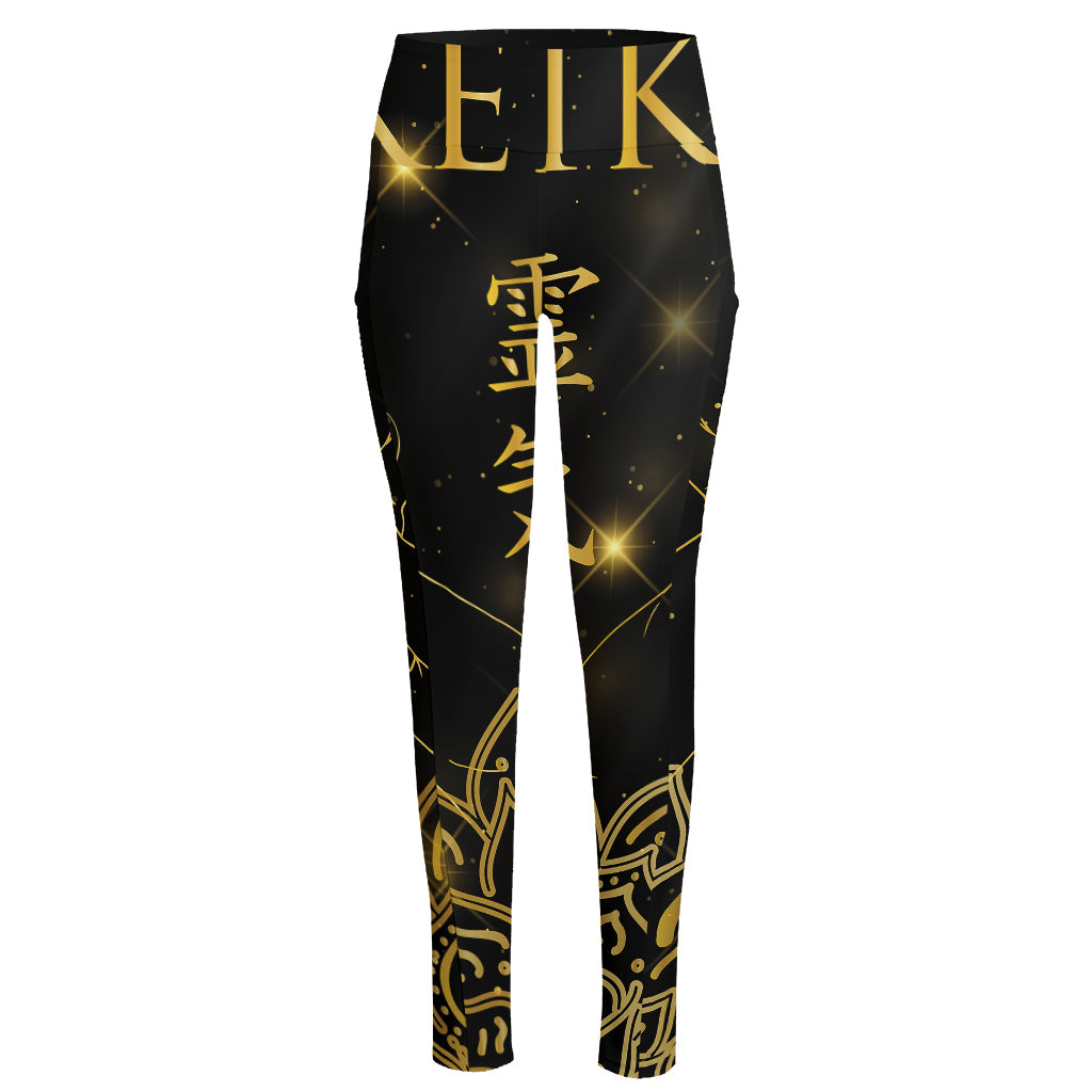 Golden Reiki Print High-Waisted Pocket Leggings