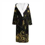 Golden Reiki Print Hooded Bathrobe