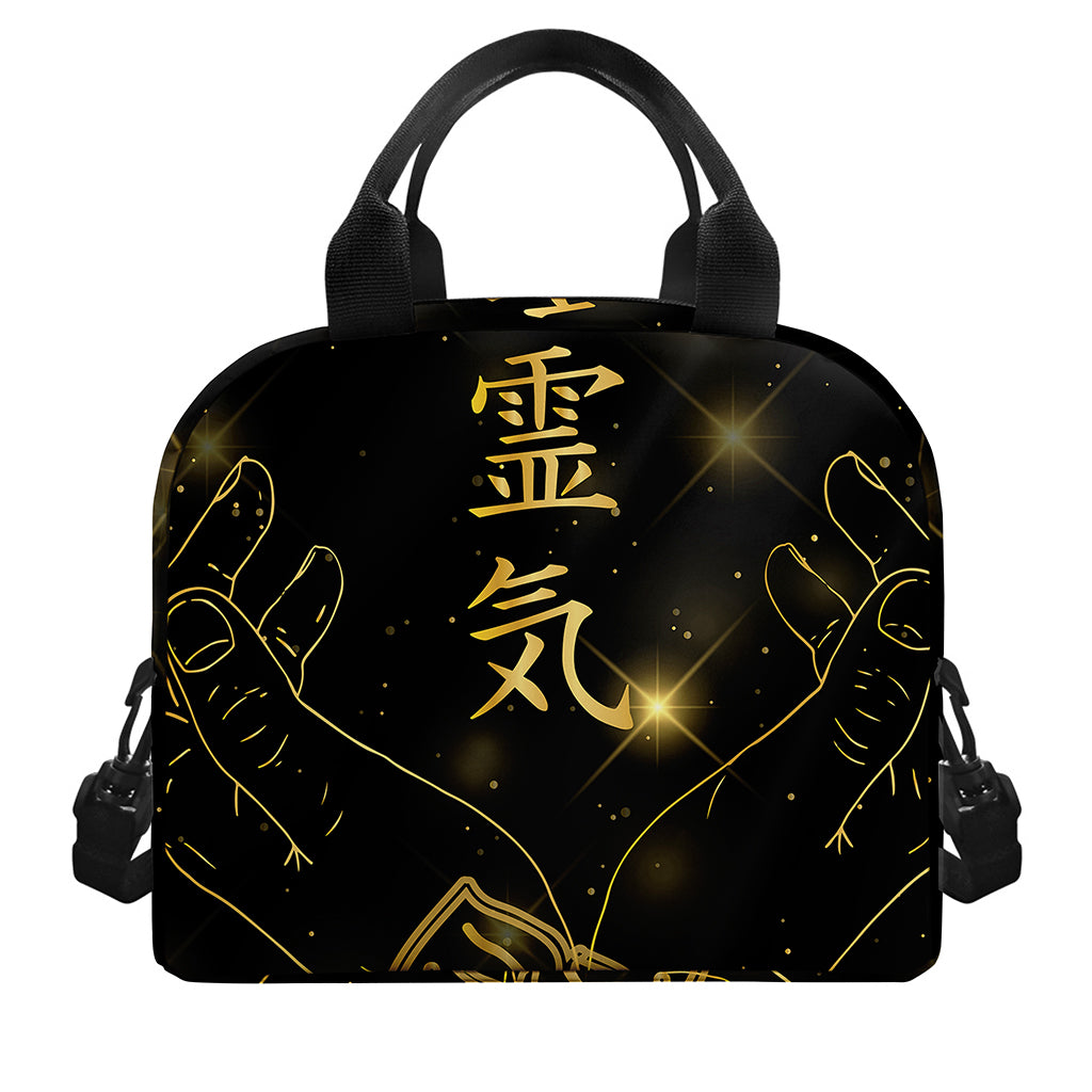 Golden Reiki Print Insulated Lunch Bag