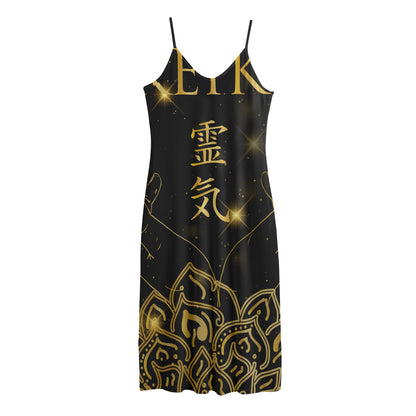 Golden Reiki Print Jersey Midi Cami Dress
