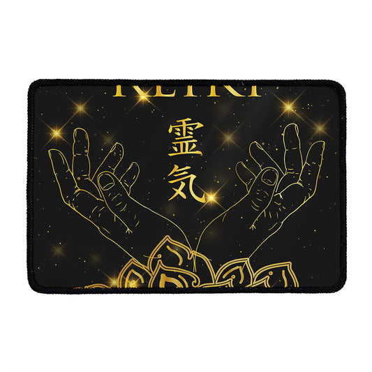 Golden Reiki Print Kitchen Mat
