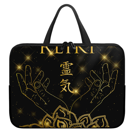 Golden Reiki Print Laptop Sleeve With Handle