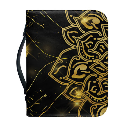 Golden Reiki Print Leather Bible Cover