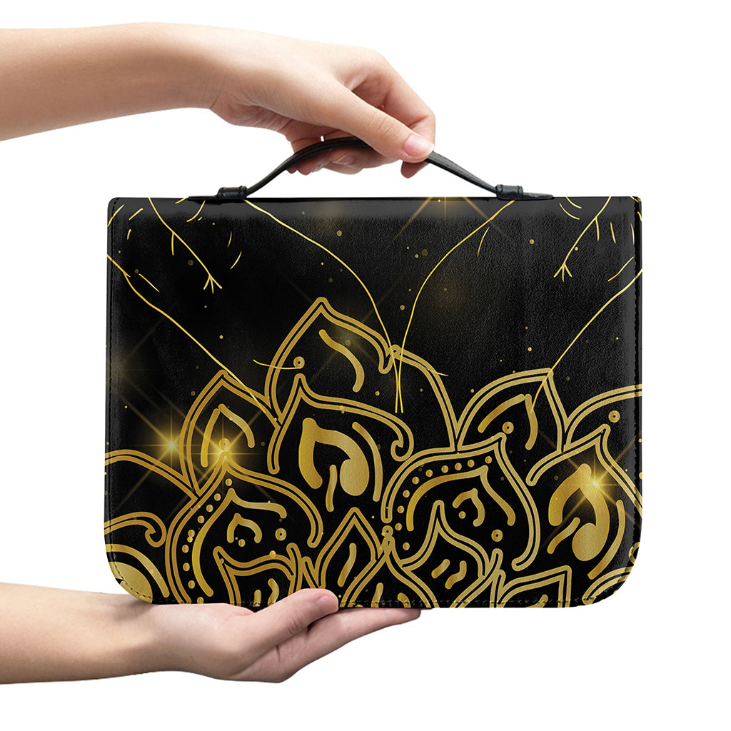 Golden Reiki Print Leather Bible Cover