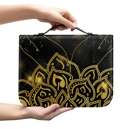 Golden Reiki Print Leather Bible Cover