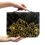 Golden Reiki Print Leather Bible Cover