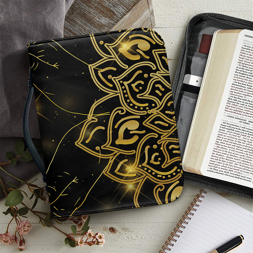 Golden Reiki Print Leather Bible Cover