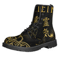 Golden Reiki Print Lace-Up Boots