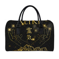 Golden Reiki Print Leather Duffel Bag