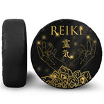 Golden Reiki Print Leather Spare Tire Cover