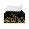 Golden Reiki Print Leather Tissue Box Cover