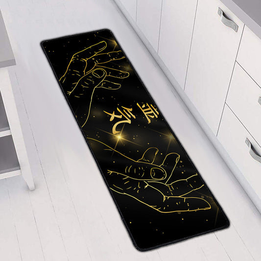 Golden Reiki Print Long Kitchen Mat