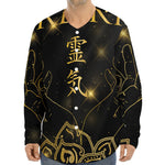 Golden Reiki Print Long Sleeve Baseball Jersey
