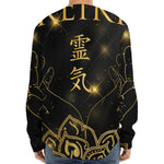 Golden Reiki Print Long Sleeve Baseball Jersey