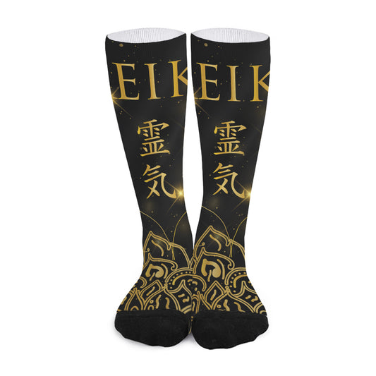 Golden Reiki Print Long Socks