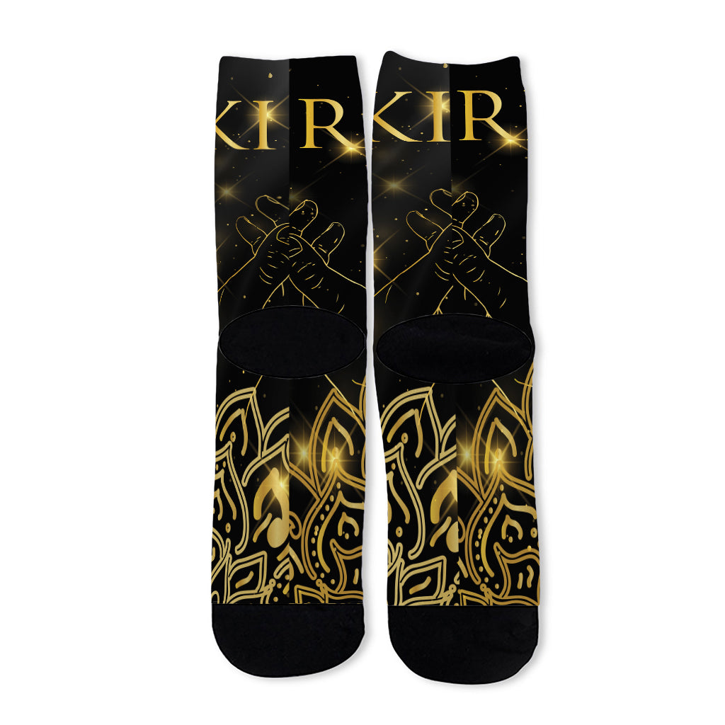 Golden Reiki Print Long Socks