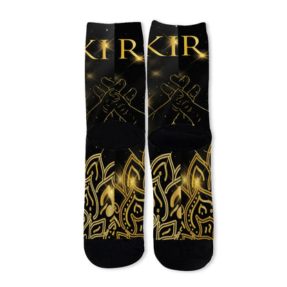 Golden Reiki Print Long Socks