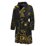 Golden Reiki Print Men's Bathrobe