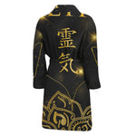 Golden Reiki Print Men's Bathrobe