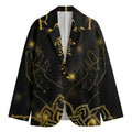 Golden Reiki Print Men's Cotton Blazer