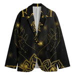 Golden Reiki Print Men's Cotton Blazer