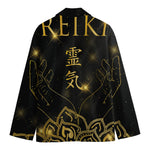 Golden Reiki Print Men's Cotton Blazer