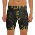 Golden Reiki Print Men's Long Boxer Briefs
