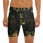 Golden Reiki Print Men's Long Boxer Briefs