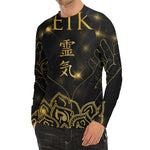 Golden Reiki Print Men's Long Sleeve Rash Guard
