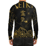 Golden Reiki Print Men's Long Sleeve Rash Guard