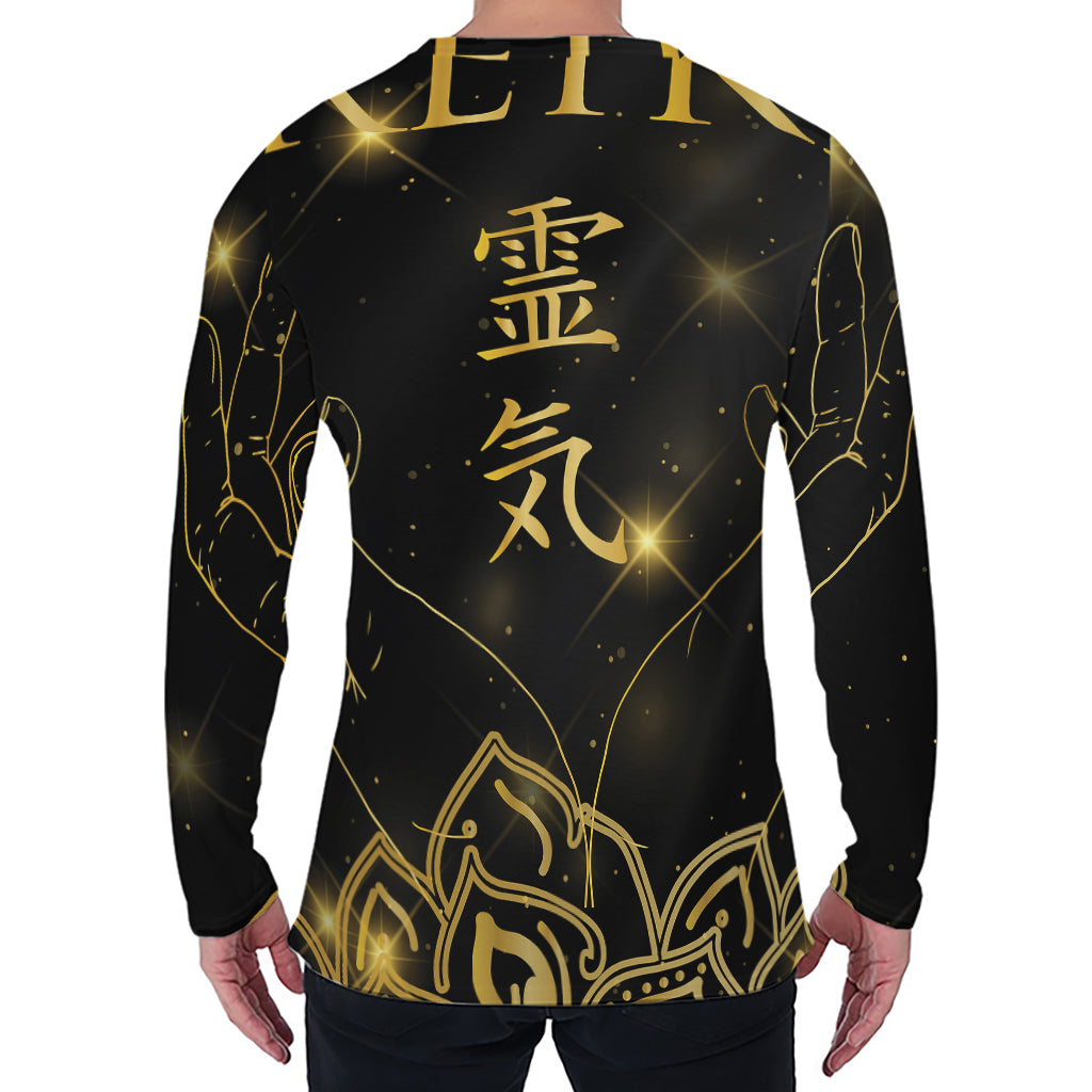 Golden Reiki Print Men's Long Sleeve T-Shirt