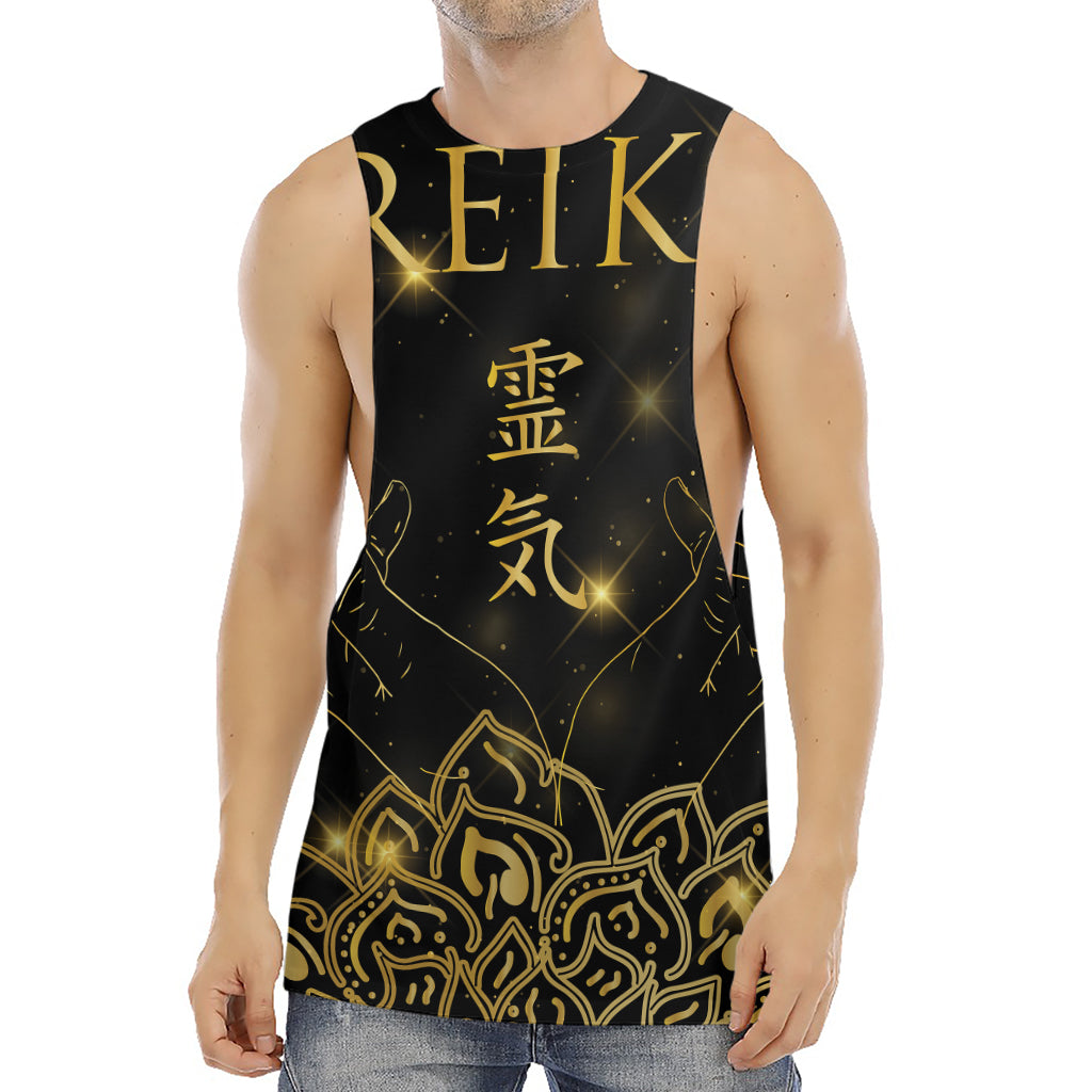 Golden Reiki Print Men's Muscle Tank Top