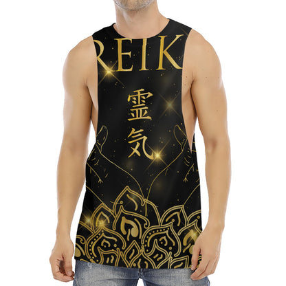 Golden Reiki Print Men's Muscle Tank Top