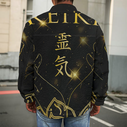 Golden Reiki Print Men's Shirt Jacket