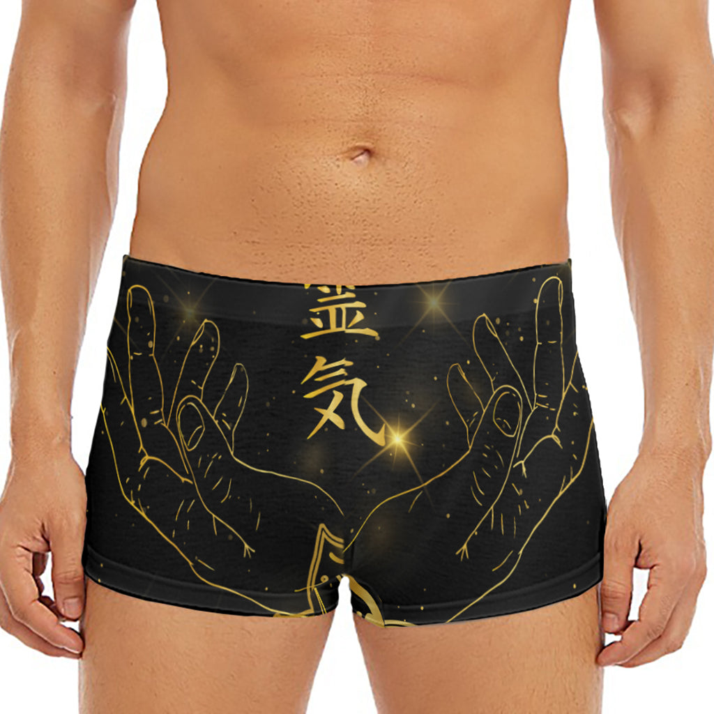 Golden Reiki Print Men's Short Boxer Briefs