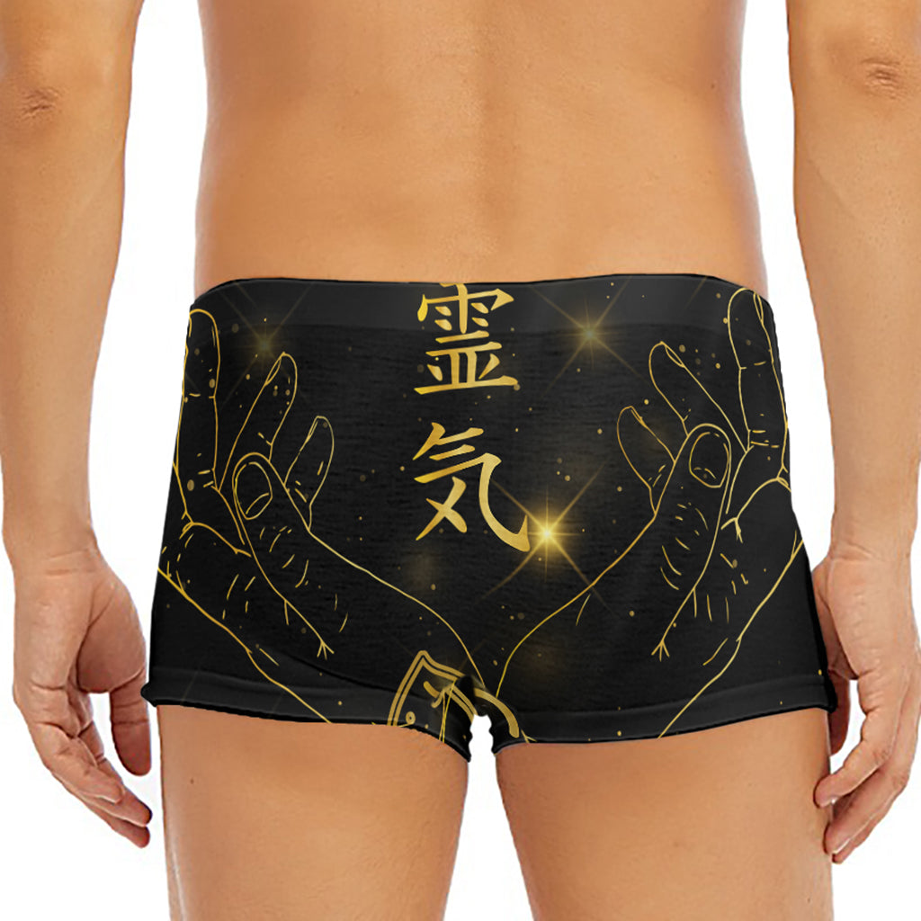 Golden Reiki Print Men's Short Boxer Briefs