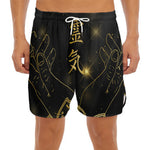 Golden Reiki Print Men's Split Running Shorts