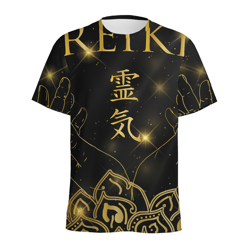 Golden Reiki Print Men's Sports T-Shirt