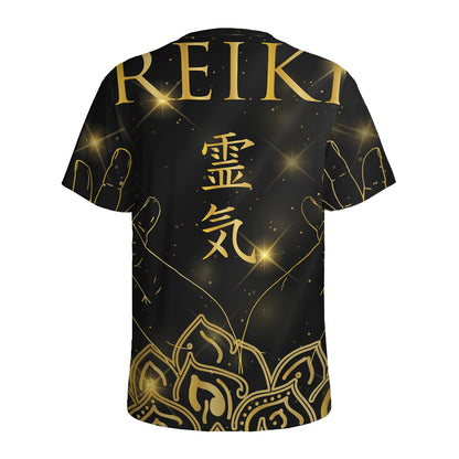 Golden Reiki Print Men's Sports T-Shirt