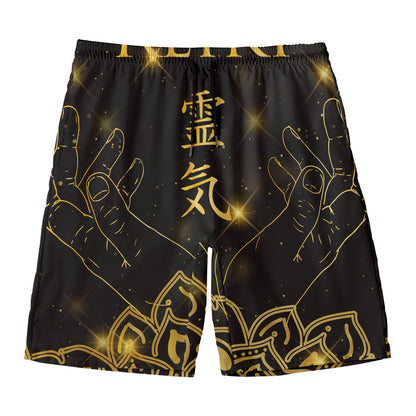 Golden Reiki Print Men's Swim Trunks