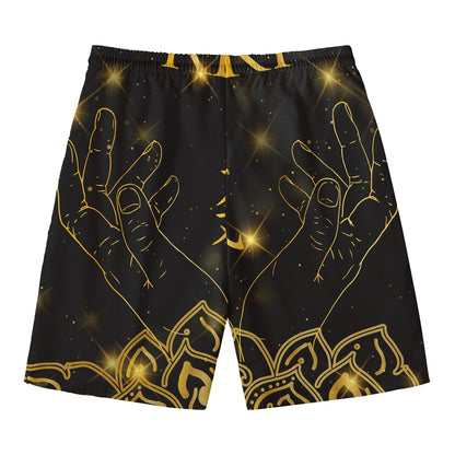 Golden Reiki Print Men's Swim Trunks