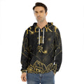 Golden Reiki Print Men's Velvet Pullover Hoodie