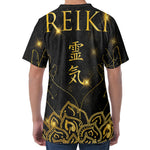 Golden Reiki Print Men's Velvet T-Shirt
