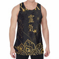 Golden Reiki Print Men's Velvet Tank Top