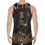 Golden Reiki Print Men's Velvet Tank Top