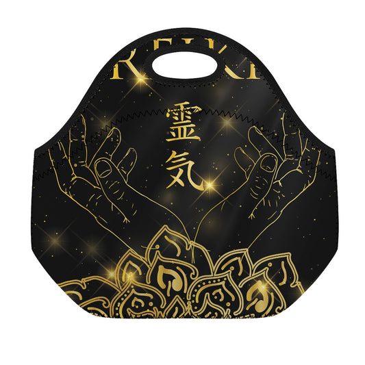 Golden Reiki Print Neoprene Lunch Bag
